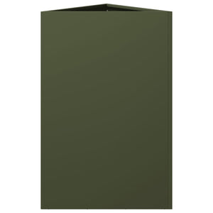 vidaXL Garden Planter Olive Green Triangular 50x43x75 cm Steel