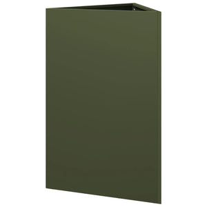 vidaXL Garden Planter Olive Green Triangular 50x43x75 cm Steel