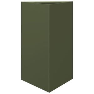 vidaXL Garden Planters 2 pcs Olive Green Triangular 50x43x75 cm Steel