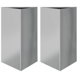 vidaXL Garden Planters 2 pcs Triangular 50x43x75 cm Galvanized Steel