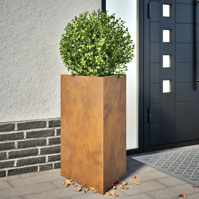 vidaXL Garden Planter Triangular 50x43x75 cm Corten Steel