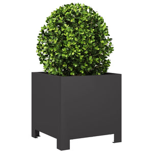 vidaXL Garden Planter Black 30x30x30 cm Steel