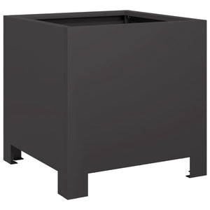 vidaXL Garden Planter Black 30x30x30 cm Steel