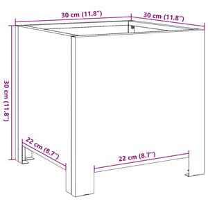 vidaXL Garden Planter Black 30x30x30 cm Steel