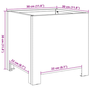 vidaXL Garden Planter Anthracite 30x30x30 cm Steel