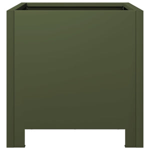 vidaXL Garden Planter Olive Green 30x30x30 cm Steel