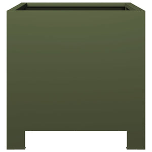 vidaXL Garden Planters 2 pcs Olive Green 30x30x30 cm Steel