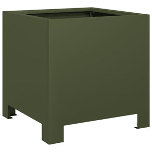 vidaXL Garden Planters 2 pcs Olive Green 30x30x30 cm Steel