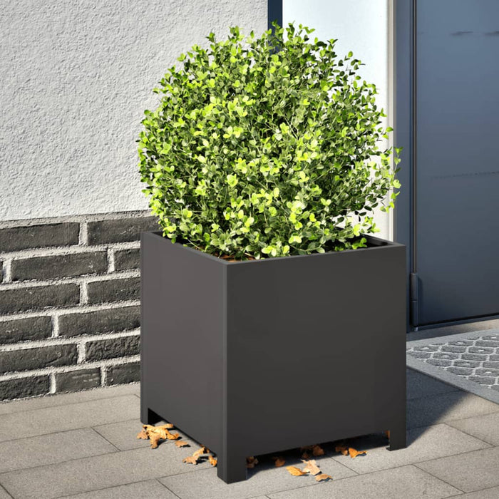 vidaXL Garden Planter Black 40x40x40 cm Steel