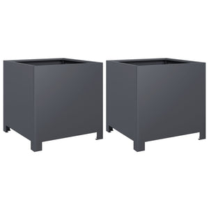 vidaXL Garden Planters 2 pcs Anthracite 40x40x40 cm Steel