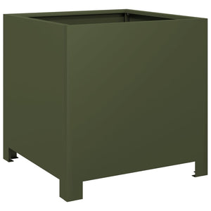 vidaXL Garden Planter Olive Green 40x40x40 cm Steel