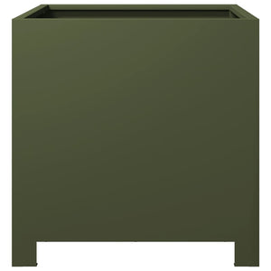 vidaXL Garden Planter Olive Green 40x40x40 cm Steel