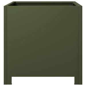 vidaXL Garden Planter Olive Green 40x40x40 cm Steel