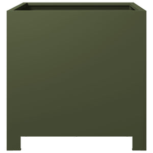 vidaXL Garden Planters 2 pcs Olive Green 40x40x40 cm Steel