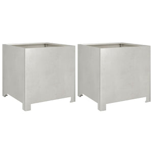 vidaXL Garden Planters 2 pcs 40x40x40 cm Stainless Steel