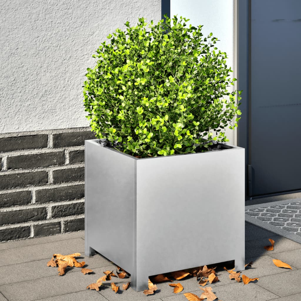 vidaXL Garden Planter 40x40x40 cm Galvanised Steel