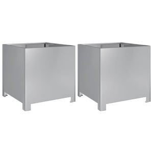 vidaXL Garden Planters 2 pcs 40x40x40 cm Galvanised Steel