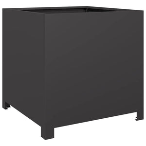 vidaXL Garden Planter Black 50x50x50 cm Steel