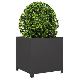 vidaXL Garden Planter Black 50x50x50 cm Steel