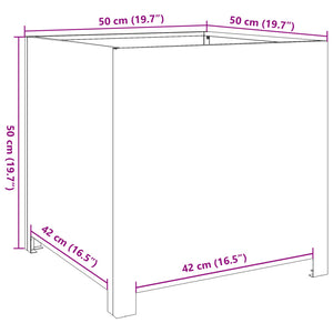 vidaXL Garden Planter Black 50x50x50 cm Steel