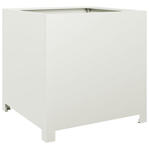 vidaXL Garden Planter White 50x50x50 cm Steel