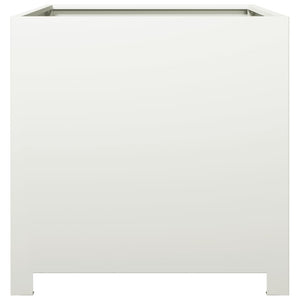 vidaXL Garden Planter White 50x50x50 cm Steel