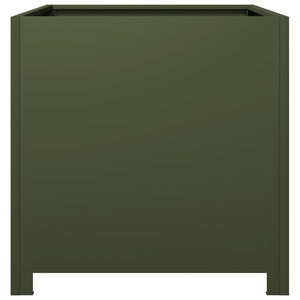 vidaXL Garden Planter Olive Green 50x50x50 cm Steel