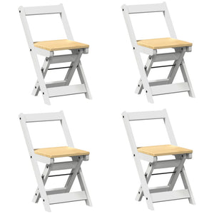 vidaXL Dining Chairs Foldable 4 pcs Corona White Solid Wood Pine