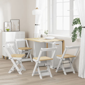 vidaXL Dining Chairs Foldable 4 pcs Corona White Solid Wood Pine