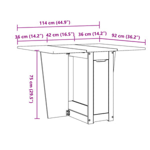 vidaXL Butterfly Dining Table Foldable Corona Grey Solid Wood Pine