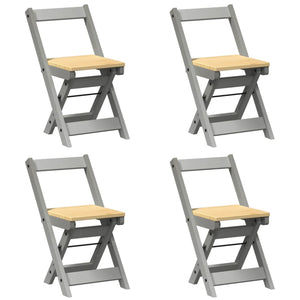 vidaXL Dining Chairs Foldable 4 pcs Corona Grey Solid Wood Pine