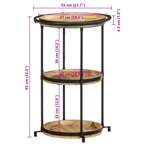 vidaXL Side Table Ø55x83 cm Solid Wood Mango