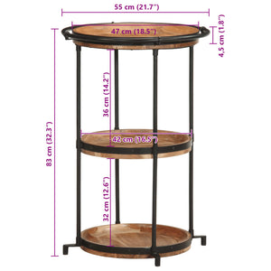 vidaXL Side Table Ø55x83 cm Solid Wood Acacia