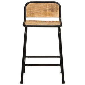 vidaXL Bar Stools 2 pcs 46x35.5x70 cm Solid Wood Rough Mango