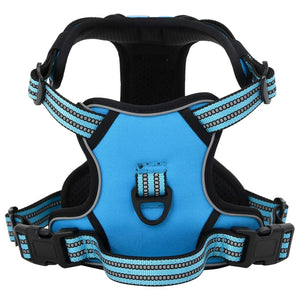 vidaXL Dog Harness with Reflective Stripes Adjustable Blue M