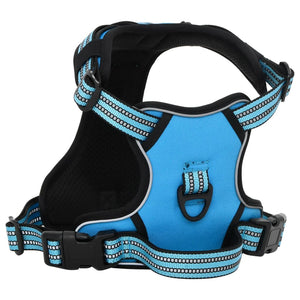 vidaXL Dog Harness with Reflective Stripes Adjustable Blue M