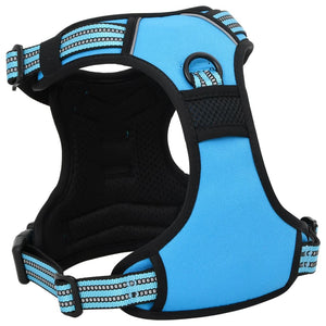 vidaXL Dog Harness with Reflective Stripes Adjustable Blue M