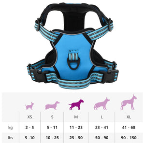 vidaXL Dog Harness with Reflective Stripes Adjustable Blue M