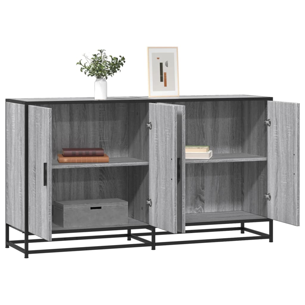 vidaXL Sideboard Grey Sonoma 134x35x76 cm Engineered Wood