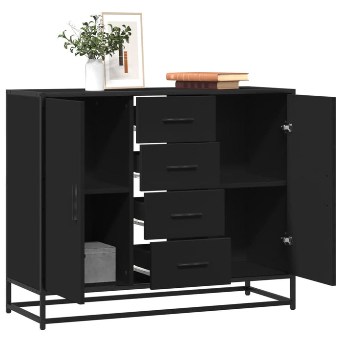 vidaXL Sideboard Black 92x35x76 cm Engineered Wood