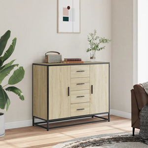 vidaXL Sideboard Sonoma Oak 92x35x76 cm Engineered Wood