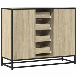 vidaXL Sideboard Sonoma Oak 92x35x76 cm Engineered Wood