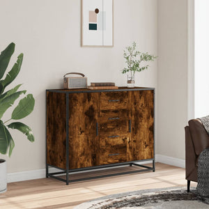 vidaXL Sideboard Smoked Oak 92x35x76 cm Engineered Wood