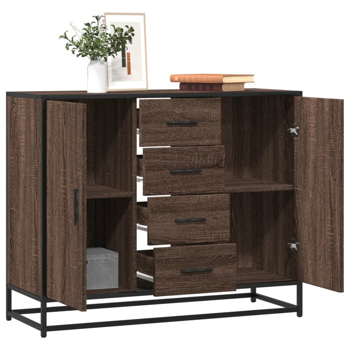 vidaXL Sideboard Brown Oak 92x35x76 cm Engineered Wood