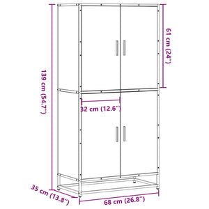 vidaXL Highboard Sonoma Oak 68x35x139 cm Engineered Wood