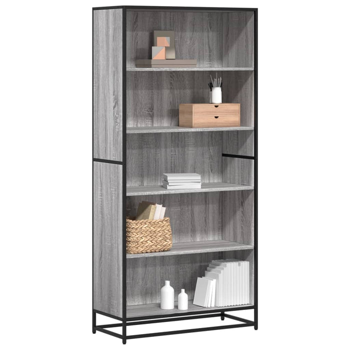 vidaXL Bookcase Grey Sonoma 80.5x35x170.5 cm Engineered Wood