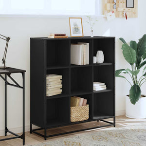 vidaXL Bookcase Black 97.5x33x107.5 cm Engineered Wood and Metal