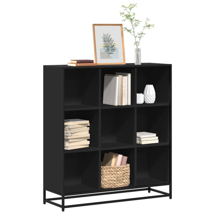 vidaXL Bookcase Black 97.5x33x107.5 cm Engineered Wood and Metal