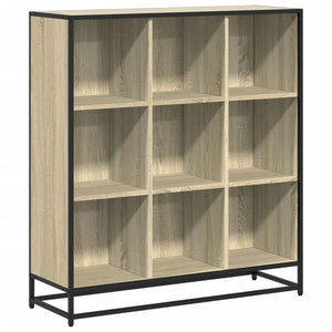 vidaXL Bookcase Sonoma Oak 97.5x33x107.5 cm Engineered Wood and Metal