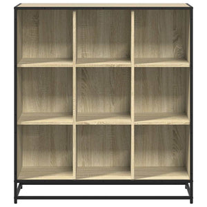 vidaXL Bookcase Sonoma Oak 97.5x33x107.5 cm Engineered Wood and Metal